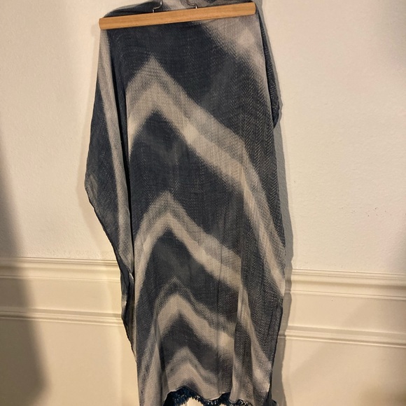 Blue and White Extra Long Scarf - Picture 11 of 15